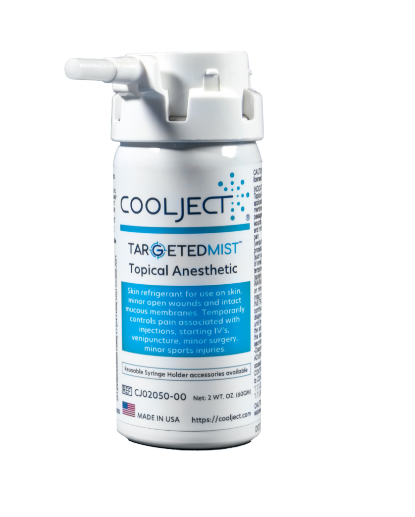 A bottle of coolect's eyedrops on a white background.